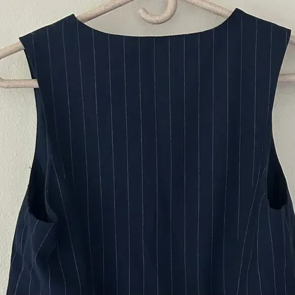 Navy Pinstripe Vest Size 6 - Picture 9 of 11